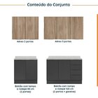 Cozinha Modulada 4 Peças Com Tampo Com Rodapé 2 Aéreos E 2 Ba