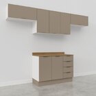 Cozinha Modulada 4 Peças Com Tampo E Rodapé 3 Aéreos E 1 Balc