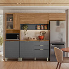 Cozinha Modulada 4 Peças Com Tampo E Vidro Alba Demóbile