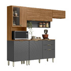 Cozinha Modulada 4 Peças Com Tampo E Vidro Alba Demóbile