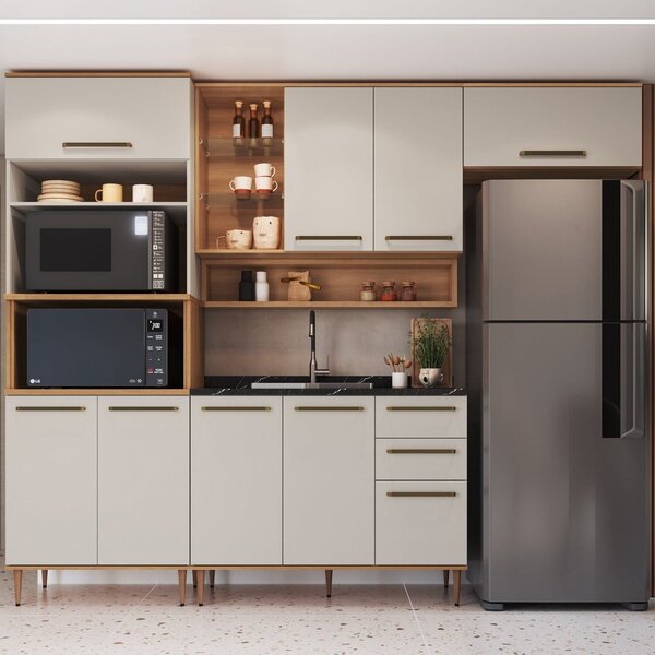 Cozinha Modulada 4 Peças Com Torre Quente Para 2 Fornos Nicho