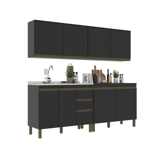 Cozinha Modulada 4 Peças J Carvalho Cecília Preta