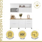 Cozinha Modulada 4 Peças Ripado  100% Mdf Marquesa Branco