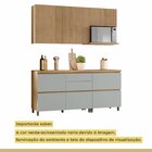 Cozinha Modulada 4 Peças Ripado  100% Mdf Rainha Nature/verde