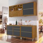 Cozinha Modulada 4 Peças Ripado Baronesa 100% Mdf Freijó/graf