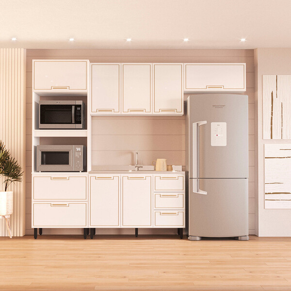 Cozinha Modulada 4 Peças Sem Pia Amara Politorno Móveis