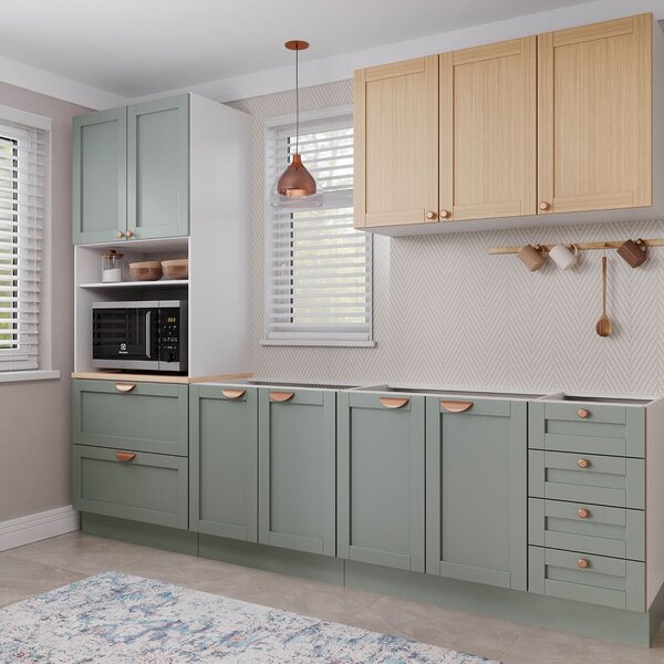 Cozinha Modulada 4 Peças Sem Tampo 1 Torre 1 Aéreo 2 Balcões