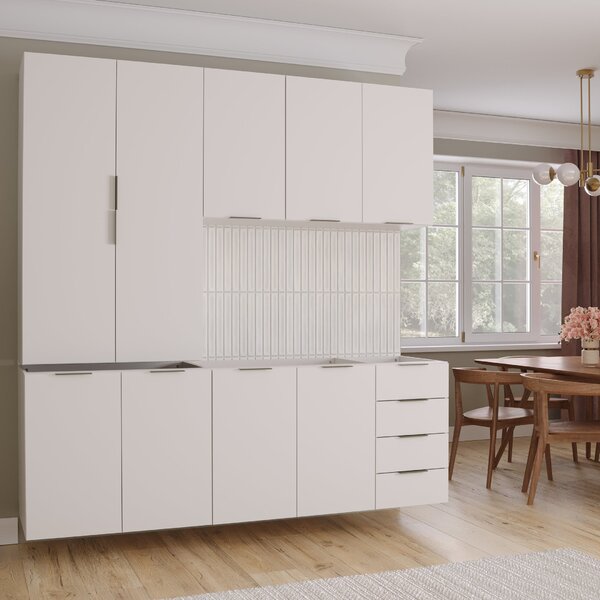 Cozinha Modulada 4 Peças Sem Tampo 2 Aéreos 5 Portas E 2 Balc