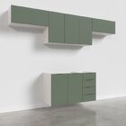 Cozinha Modulada 4 Peças Sem Tampo 3 Aéreos 5 Portas E 1 Balc