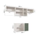 Cozinha Modulada 4 Peças Sem Tampo 3 Aéreos 5 Portas E 1 Balc