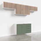 Cozinha Modulada 4 Peças Sem Tampo 3 Aéreos E 1 Balcão Para P