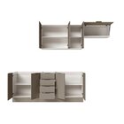 Cozinha Modulada 4 Peças Sem Tampo Com Rodapé 2 Aéreos E 2 Ba