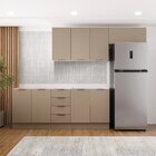 Cozinha Modulada 4 Peças Sem Tampo Com Rodapé 2 Aéreos E 2 Ba