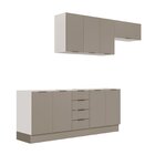 Cozinha Modulada 4 Peças Sem Tampo Com Rodapé 2 Aéreos E 2 Ba