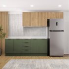 Cozinha Modulada 4 Peças Sem Tampo Com Rodapé 2 Aéreos E 2 Ba