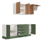 Cozinha Modulada 4 Peças Sem Tampo Com Rodapé 2 Aéreos E 2 Ba