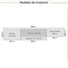Cozinha Modulada 4 Peças Sem Tampo Com Rodapé 2 Aéreos E 2 Ba