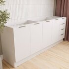 Cozinha Modulada 4 Peças Sem Tampo Com Rodapé 2 Aéreos E 2 Ba