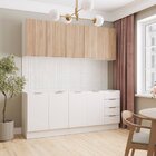 Cozinha Modulada 4 Peças Sem Tampo Com Rodapé 2 Aéreos E 2 Ba