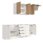 Cozinha Modulada 4 Peças Sem Tampo Com Rodapé 2 Aéreos E 2 Ba