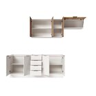 Cozinha Modulada 4 Peças Sem Tampo Com Rodapé 2 Aéreos E 2 Ba