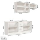 Cozinha Modulada 4 Peças Sem Tampo Com Rodapé 2 Aéreos E 2 Ba