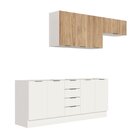 Cozinha Modulada 4 Peças Sem Tampo Com Rodapé 2 Aéreos E 2 Ba