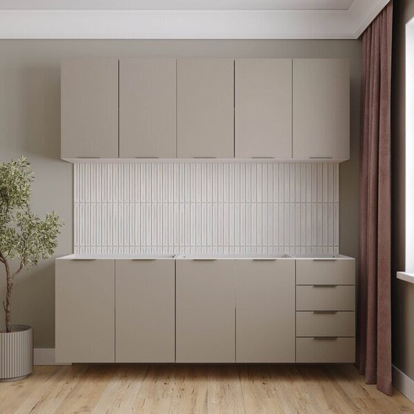 Cozinha Modulada 4 Peças Sem Tampo Sem Rodapé 2 Aéreos E 2 Ba