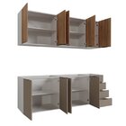 Cozinha Modulada 4 Peças Sem Tampo Sem Rodapé 2 Aéreos E 2 Ba