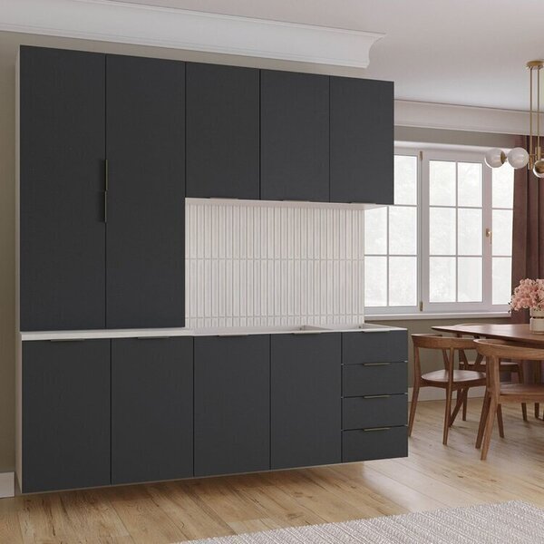 Cozinha Modulada 4 Peças Sem Tampo Sem Rodapé 2 Aéreos E 2 Ba