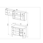 Cozinha Modulada 4 Peças Tampo Aéreo 3 Portas Balcão 2 Portas