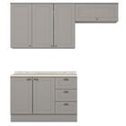 Cozinha Modulada 4p Balcao Tampo 200 Cm Americana Henn