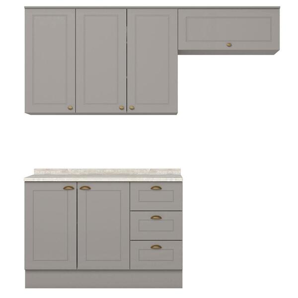 Cozinha Modulada 4p Balcao Tampo 200 Cm Americana Henn