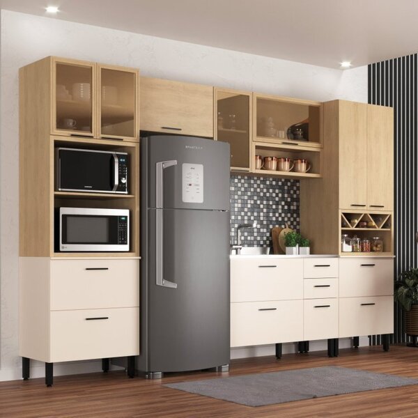 Cozinha Modulada 5 Peças 10 Portas 6 Gavetas Larissa Moveis S