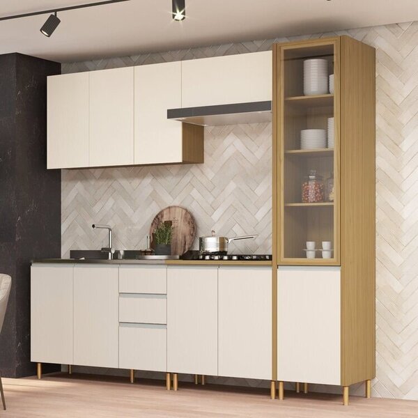 Cozinha Modulada 5 Peças 10 Portas E 3 Gavetas Giorgia Canary