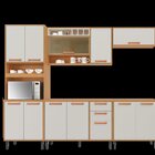 Cozinha Modulada 5 Peças 12 Portas 2 Gavetas Vidro Reflecta E