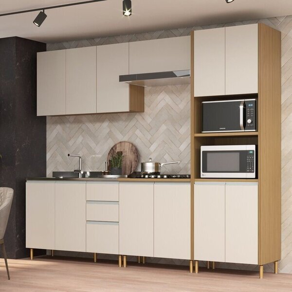 Cozinha Modulada 5 Peças 12 Portas E 3 Gavetas Giorgia Canary