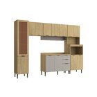 Cozinha Modulada 5 Peças 14 Portas 2 Gavetas Balcão Com Tampo