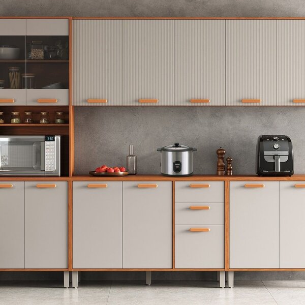 Cozinha Modulada 5 Peças 14 Portas 2 Gavetas Paneleiro Para F