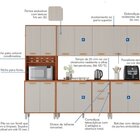 Cozinha Modulada 5 Peças 14 Portas 2 Gavetas Paneleiro Para F