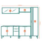 Cozinha Modulada 5 Pecas 249 Cm Mdp Glor Branco Neve Mxm