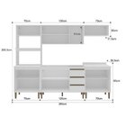 Cozinha Modulada 5 Peças 2 Aéreos 2 Balcões E 1 Torre Quente