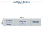 Cozinha Modulada 5 Peças 3 Aéreo 1 Balcão Com Tampo 1 Kit Lat