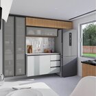 Cozinha Modulada 5 Peças 3 Aéreos 1 Balcão 1 Cristaleira Nara