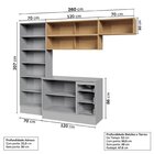 Cozinha Modulada 5 Peças 3 Aéreos 1 Balcão 1 Paneleiro Nara C