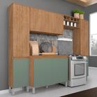 Cozinha Modulada 5 Peças 8 Portas Vitória Carvalho/menta - Mó