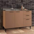 Cozinha Modulada 5 Peças 9 Portas 2 Gavetas Amalia Aveiro Oak