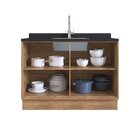 Cozinha Modulada 5 Peças 9 Portas 3 Gavetas Com Divisor De Ta