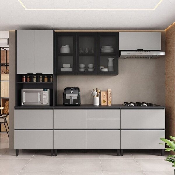 Cozinha Modulada 5 Peças 9 Portas 6 Gavetas Mdf Dodradiça Slo