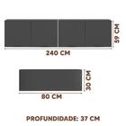 Cozinha Modulada 5 Peças Com Armários Aéreos Grafite Etna Pol